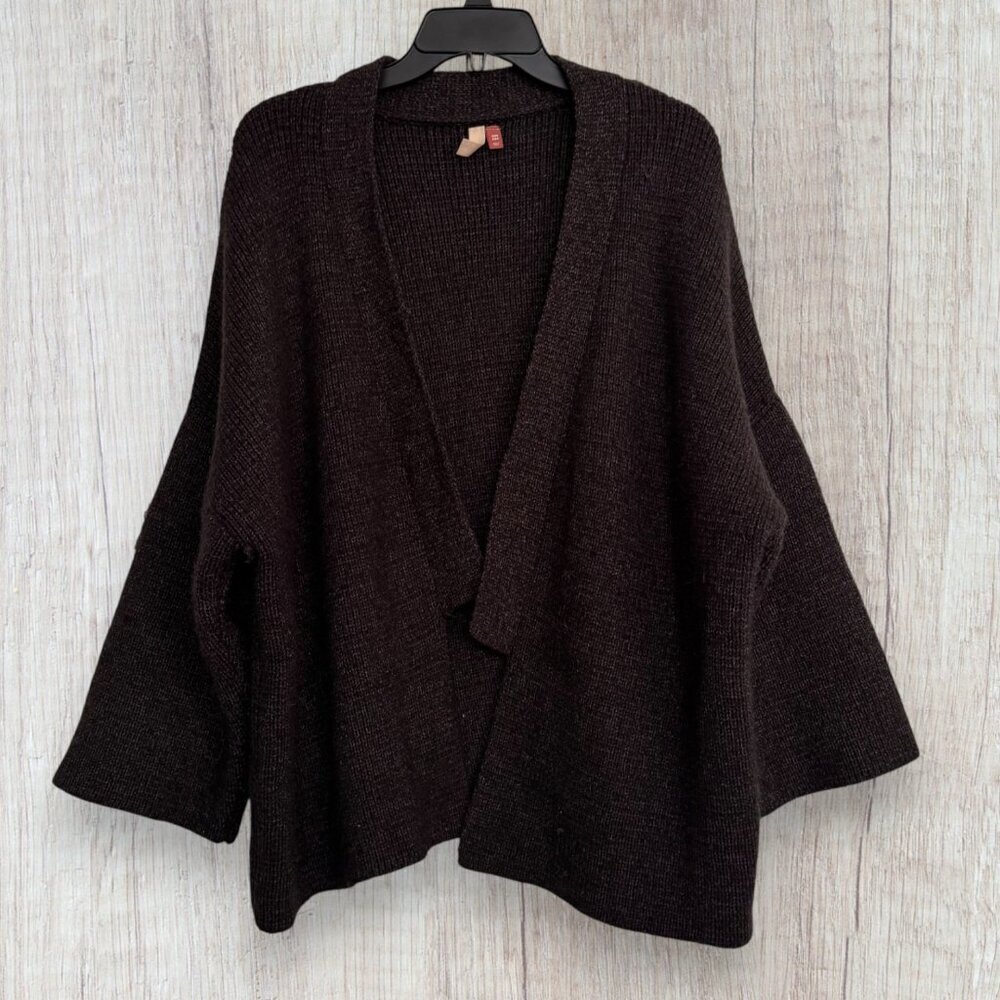 Pilcro Chunky Knit Open Front Cardigan Charcoal Gray Cozy Soft Oversized Sweater